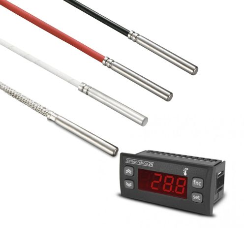 Elektronische Temperaturanzeige für PT100 inkl. Kabelfühler Ø5mm